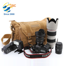Wholesale Brown DSLR Camera Shoulder Bag Canvas Padded Shoulder Travel Bag